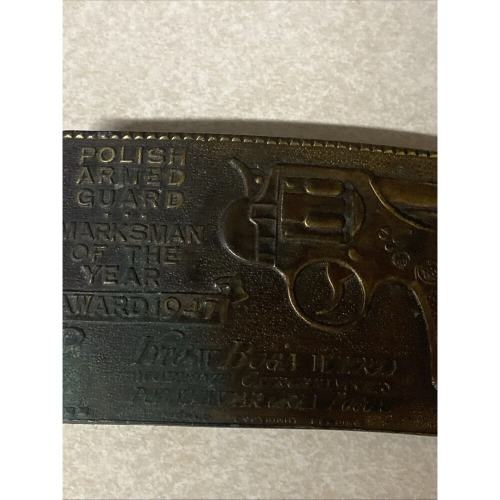 1947 Polish armed guard marksmen of the year belt buckle